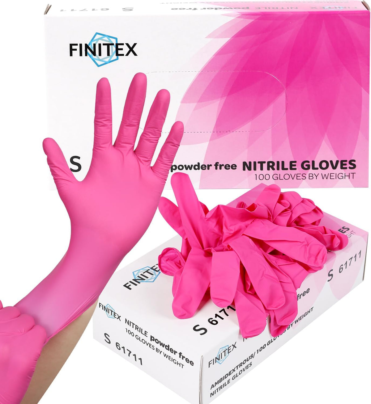 Pink Nitrile Gloves � 100 Pcs, Powder-Free