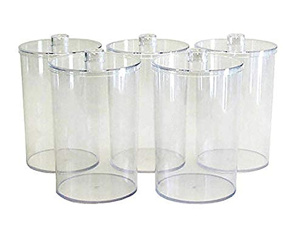 Grafco Unlabeled Clear Plastic Sundry Jars with Covers, Medical Supplies Set of 5 - 3453