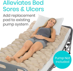 Alternating Air Pressure Mattress Pad Replacement - the Original Bed Sore Prevention Solution - Hospital & Home Mattress Topper - Includes Waterproof Inflatable Ulcer Cushion Pad, Heat Resistant