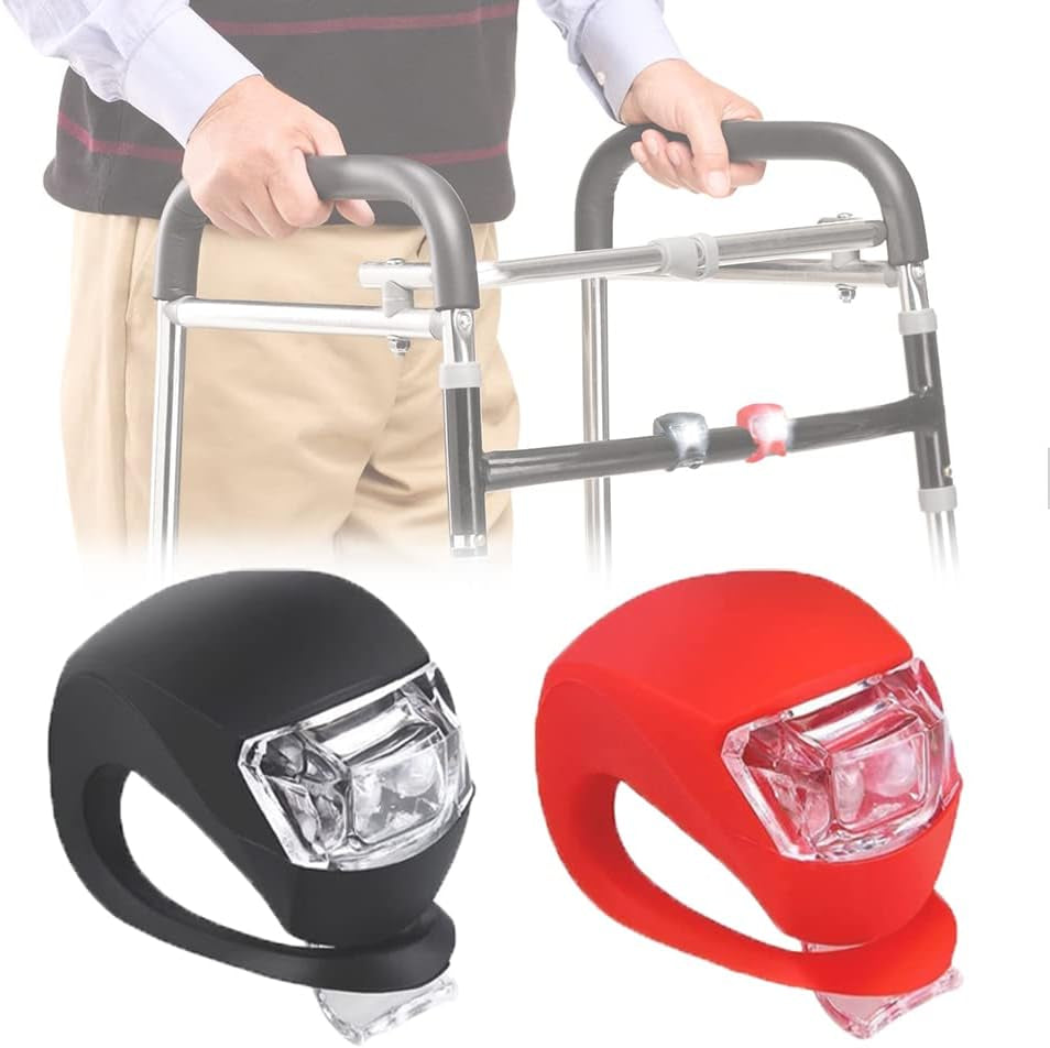 2-Piece Walker Clip-On LED Flashlight for Canes & Crutches