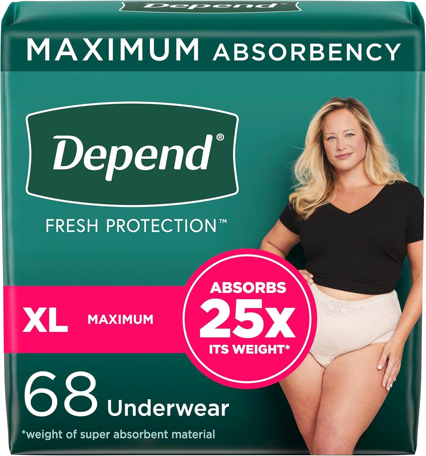 Fresh Protection Women'S Incontinence Underwear, Large