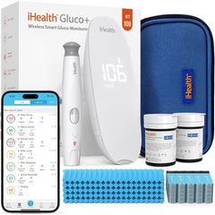 6.  Gluco+ Smart Glucose Monitor Kit - 100 Strips & Lancets