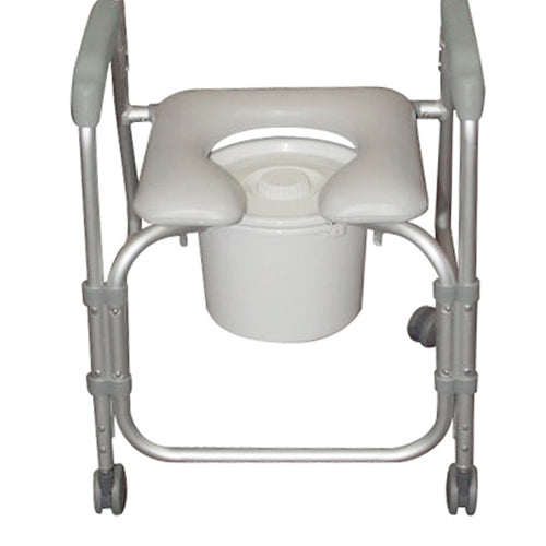 Aluminum Shower Chair/Commode with Casters  Knockdown