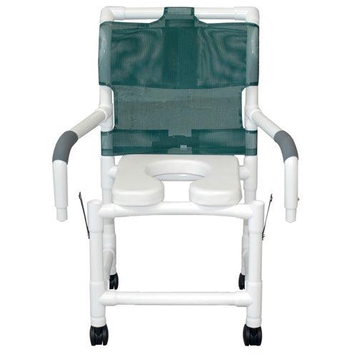 Shower Chair w/Soft Seat Dlx Elongated  Dual Drop Arm