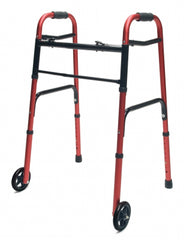 Walker  Adult w/5  Wheels Folding  Red  Case of 2