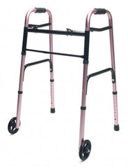 Walker  Adult w/5  Wheels Folding  Pink  Case of 2