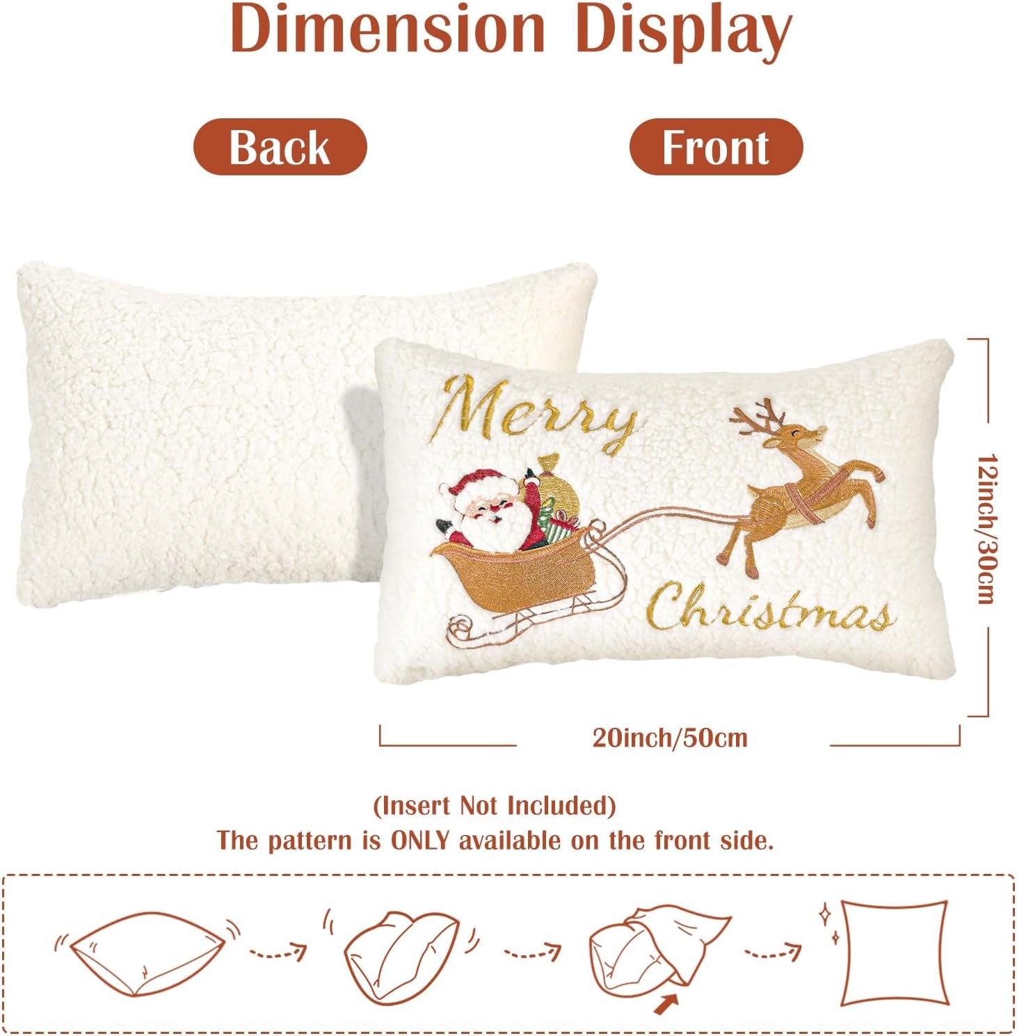 Christmas Throw Pillow Cover � 12 X 20 Inches