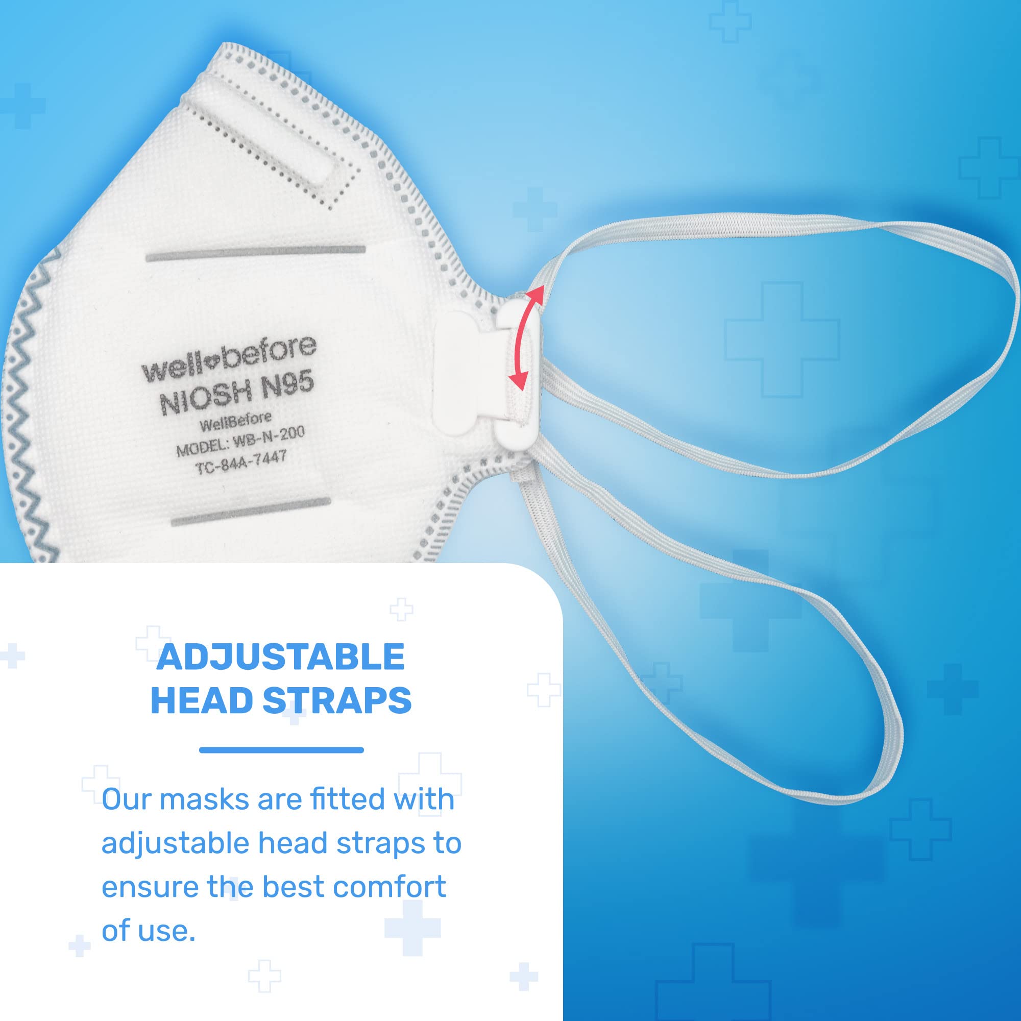 N95 Mask NIOSH Approved - Respirator Face Masks Individually Wrapped N95 Masks - Pack Of 10, White