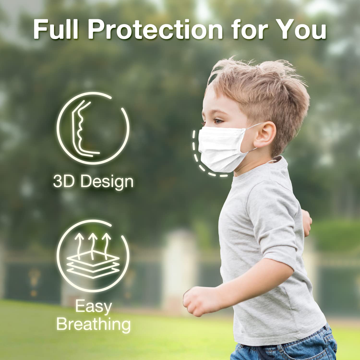 Medtecs Face Mask Disposable - 50/2000 PCS - Comfortable 3 Layer Breathable Mask, The Better Protection and Health Choice - CoverU ASTM Level 1 Adult Mask - 50 PCS - White (USA)