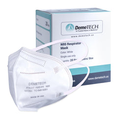 DEMETECH NIOSH N95 Respirator Face Mask, Fold-Style, Pack of 20