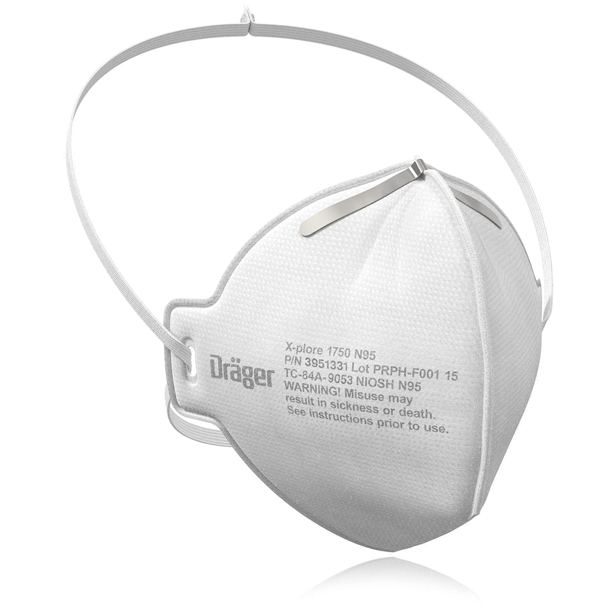 Dräger X-plore 1750 C N95 respirator mask made in the US | 20 NIOSH-approved respirators, universal fit