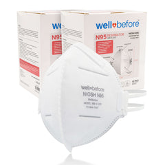 N95 Mask NIOSH Approved - Respirator Face Masks Individually Wrapped N95 Masks - Pack Of 10, White