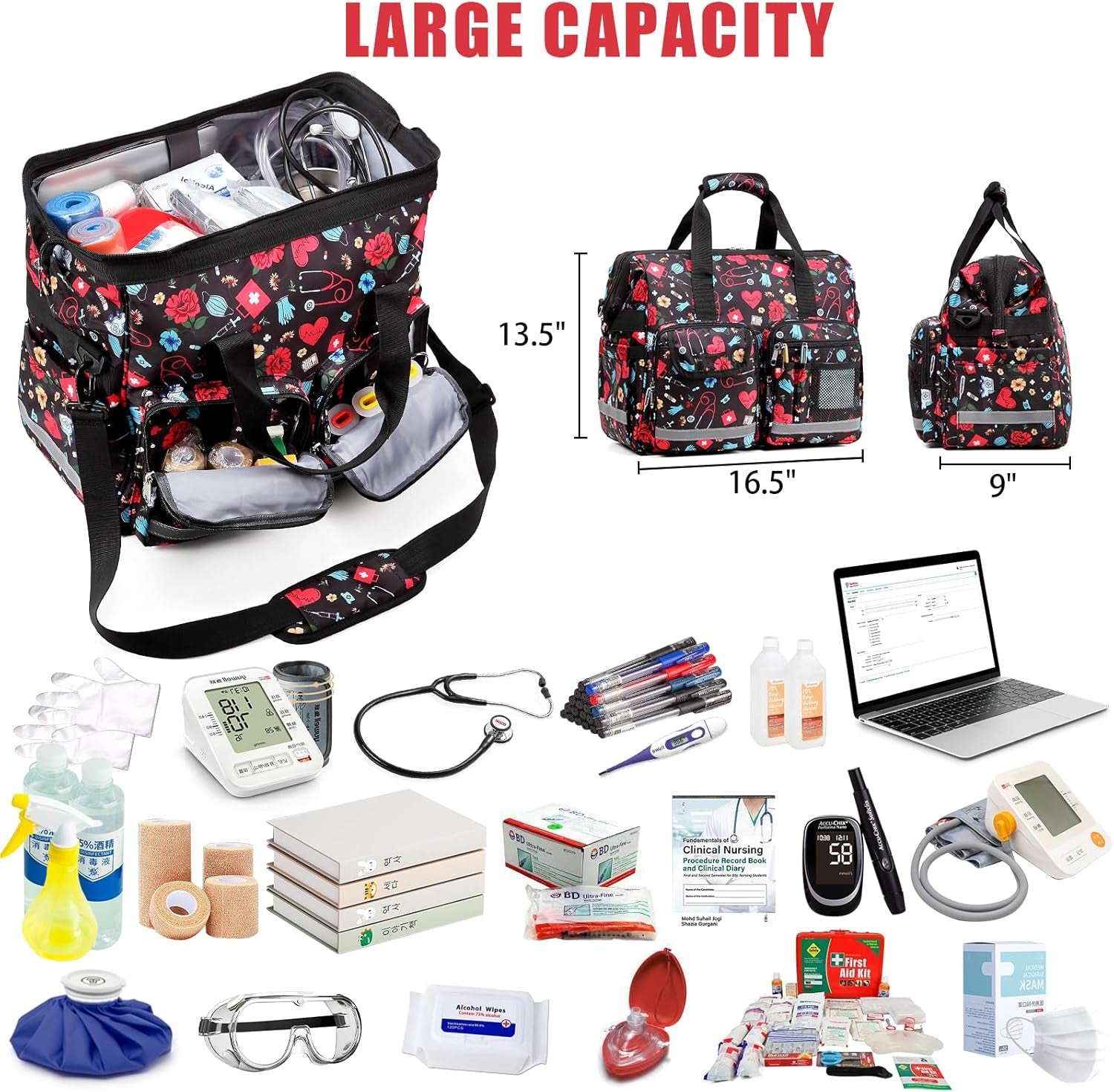 Nurse Rolling Duffle Bag - Medical Work Bag - Size: One Bag