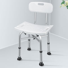 Shower Chair for inside Shower with Back, 500Lbs Heavy Duty and Adjustable Height Bath Chair Shower Seat with Crossbar Supports for Elderly, Adults Child and Women