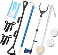 6-Piece Hip Kit for Seniors Total Hip Replacement - Leg Lifter, Sock Aid, Reach Grabber Tool, Dressing Stick, Back Brush and Lotion Applicator, Pants Helper, Hip Replacement Kit after Surgery