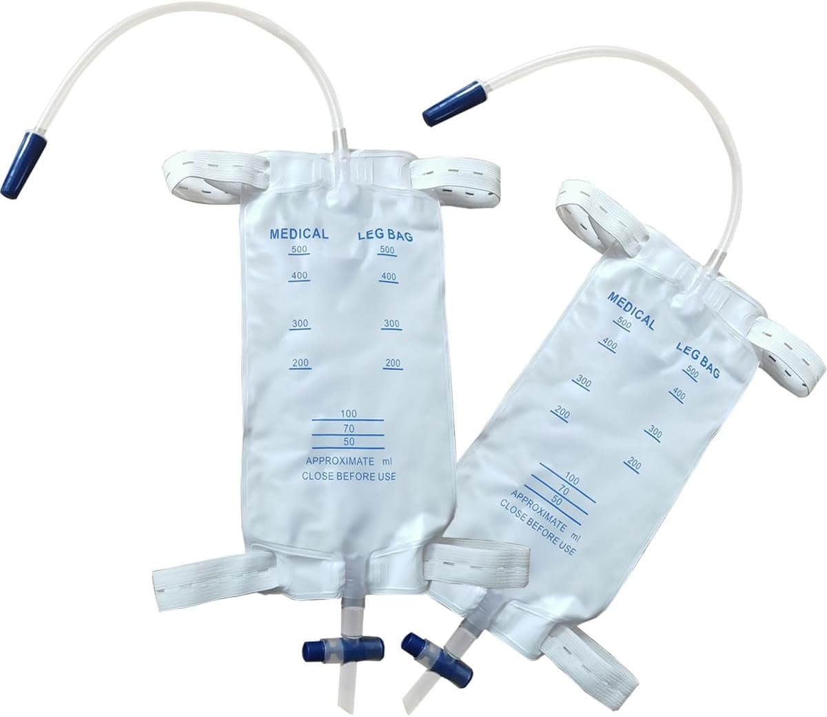 10 Pack Catheter Leg Bags, 750Ml