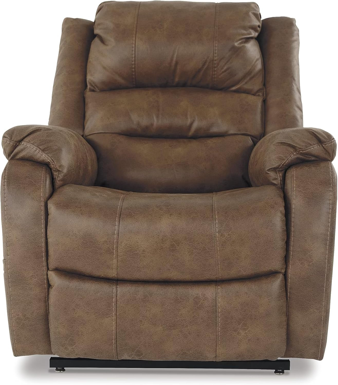 Ashley Yandel Faux Leather Electric Power Lift Recliner for Seniors (Brown)