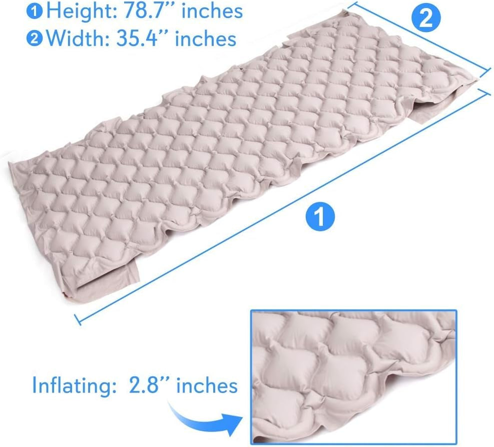 Pressure Mattress Air Bubble Pad-Includes Electric Pump System Quiet,Inflatable Bed Air for Pressure,Ulcer and Pressure Sore Treatment-Standard Hospital Bed Size(Slairmatr45)