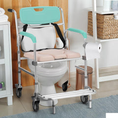 3-In-1 Shower Chair with Wheels - 330 Lb Capacity