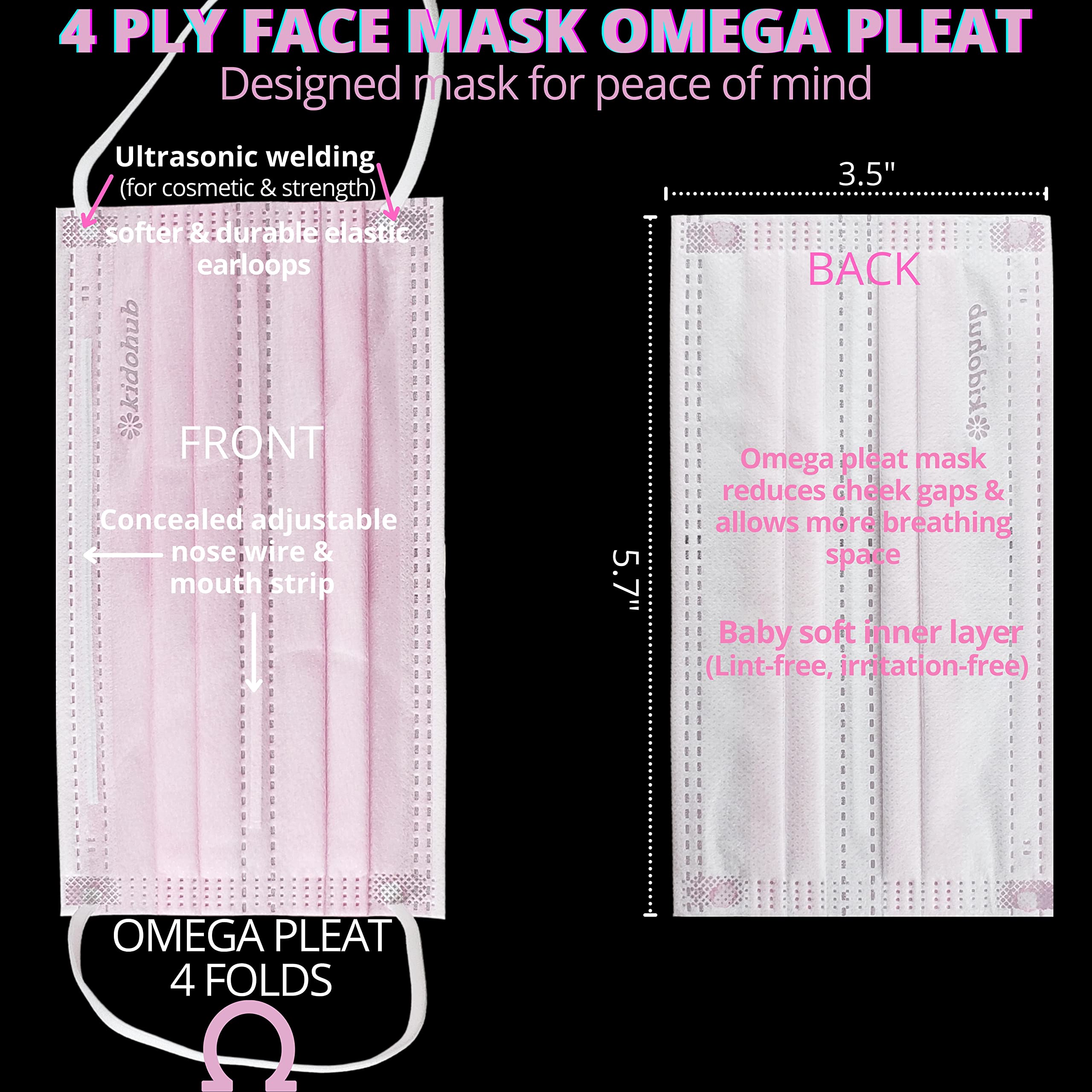 FDA Registered ASTM Level 3, Kids 4 Ply Individually Wrapped Disposable Medical Face Mask