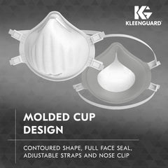 Kleenguard™ 3400 Series N95 Particulate Respirator (54627), RA3415 Molded Cup Style, NIOSH-Approved, Regular Fit, White (10 Respirators/Box)