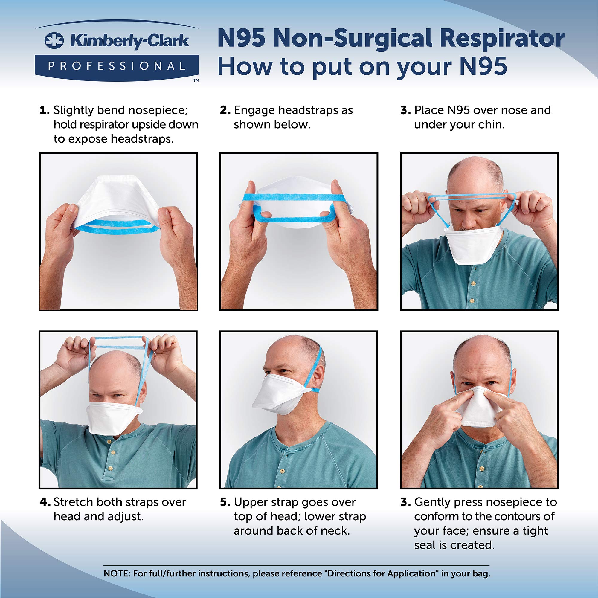 KIMTECH™ N95 Pouch Respirator (53358), NIOSH-Approved, Made in the USA, Regular Size, 50 Respirators/Bag