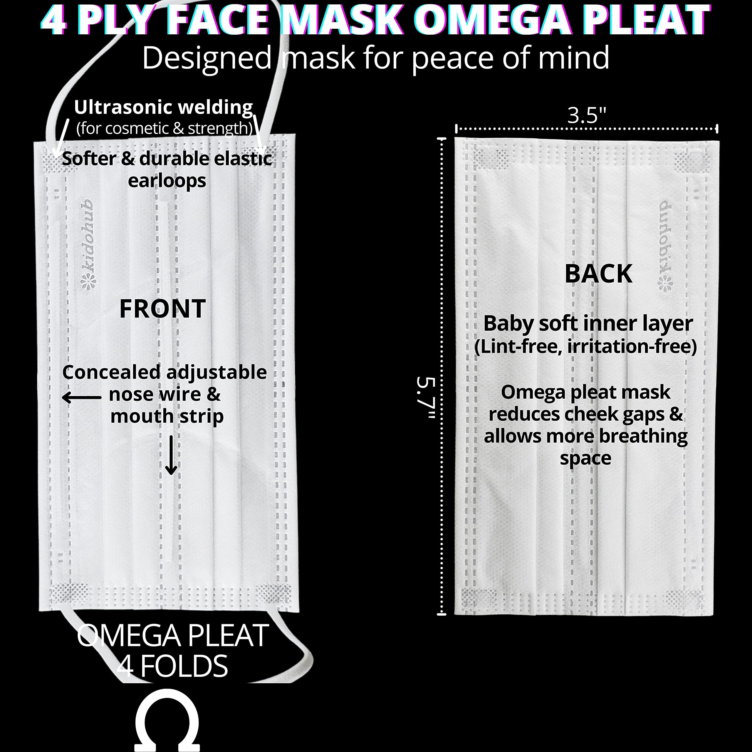 FDA Registered ASTM Level 3, Kids 4 Ply Individually Wrapped Disposable Medical Face Mask