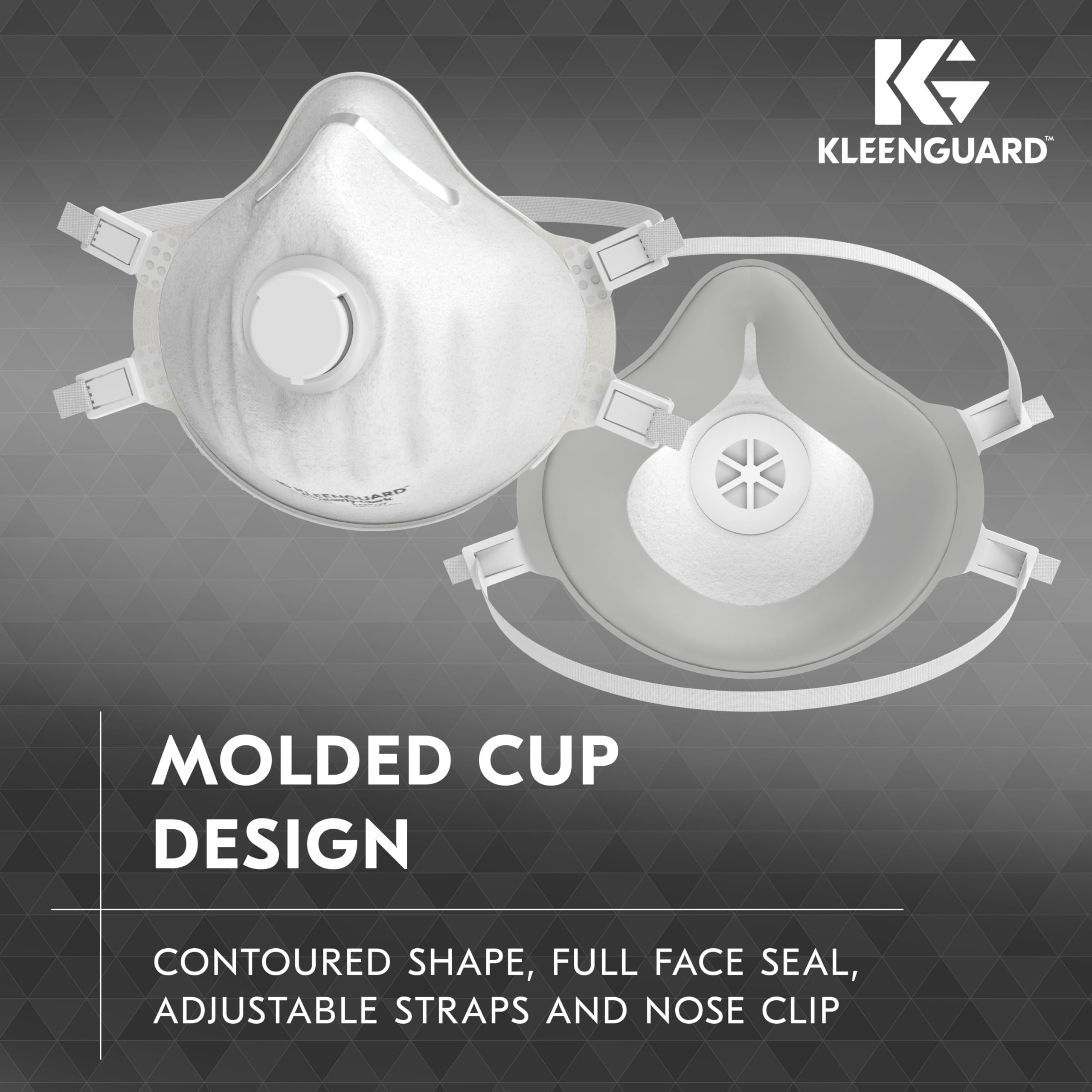 Kleenguard™ 3400 Series N95 Particulate Respirator (54627), RA3415 Molded Cup Style, NIOSH-Approved, Regular Fit, White (10 Respirators/Box)