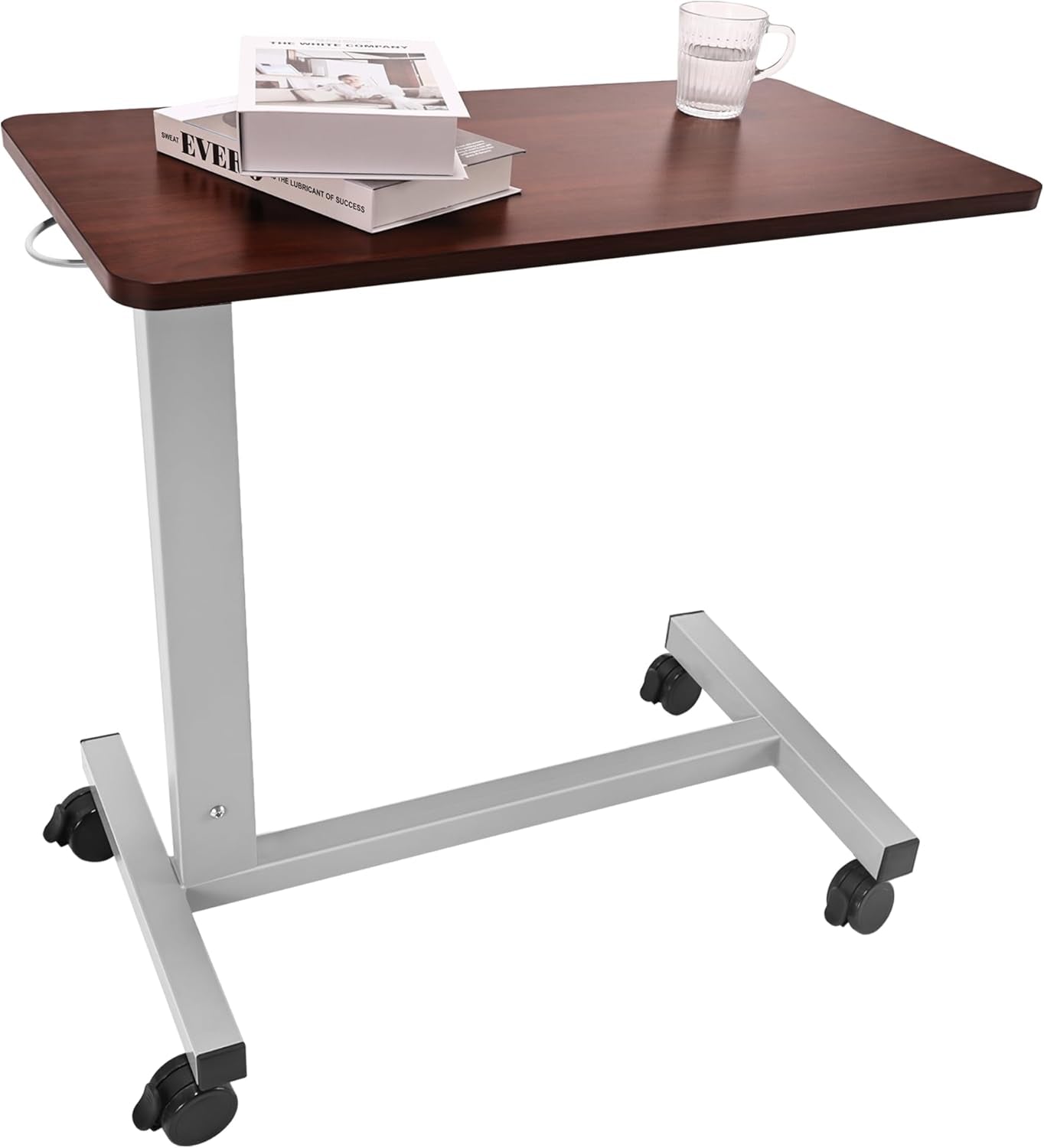 Heavy Duty Height Adjustable Overbed Bedside Table Movable with Wheels for Hospital and Home Care Use