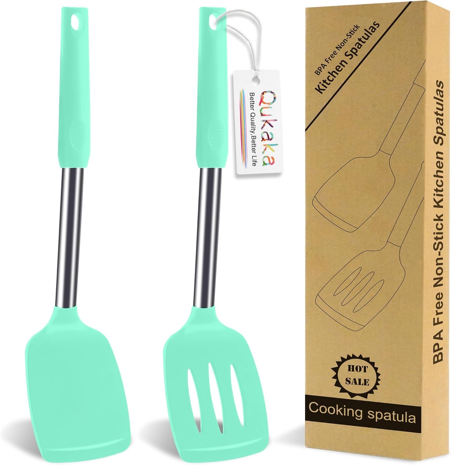 2-Pack Silicone Spatula Set, 2 Spatulas