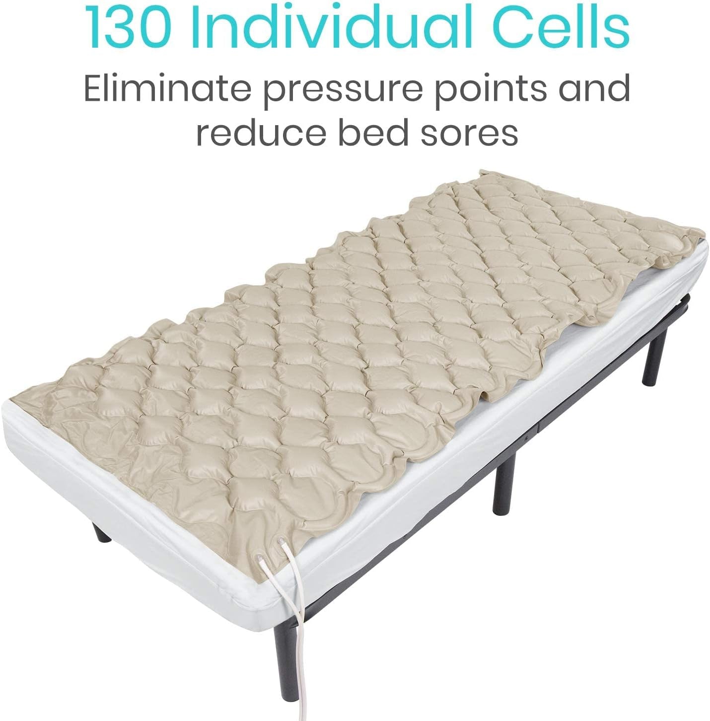 Alternating Air Pressure Mattress Pad Replacement - the Original Bed Sore Prevention Solution - Hospital & Home Mattress Topper - Includes Waterproof Inflatable Ulcer Cushion Pad, Heat Resistant