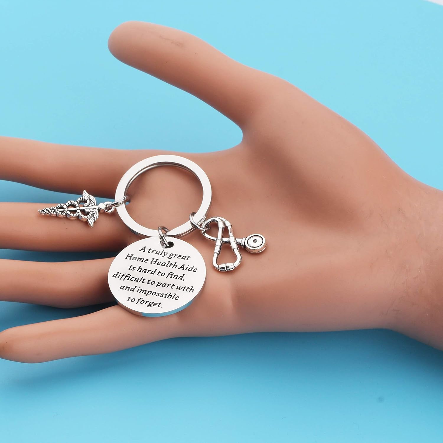 Home Health Aide Keychain - Nurse Gift - Size: One Keychain