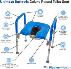 Ultimate Bariatric Raised Toilet Seat - 600 Lb Capacity