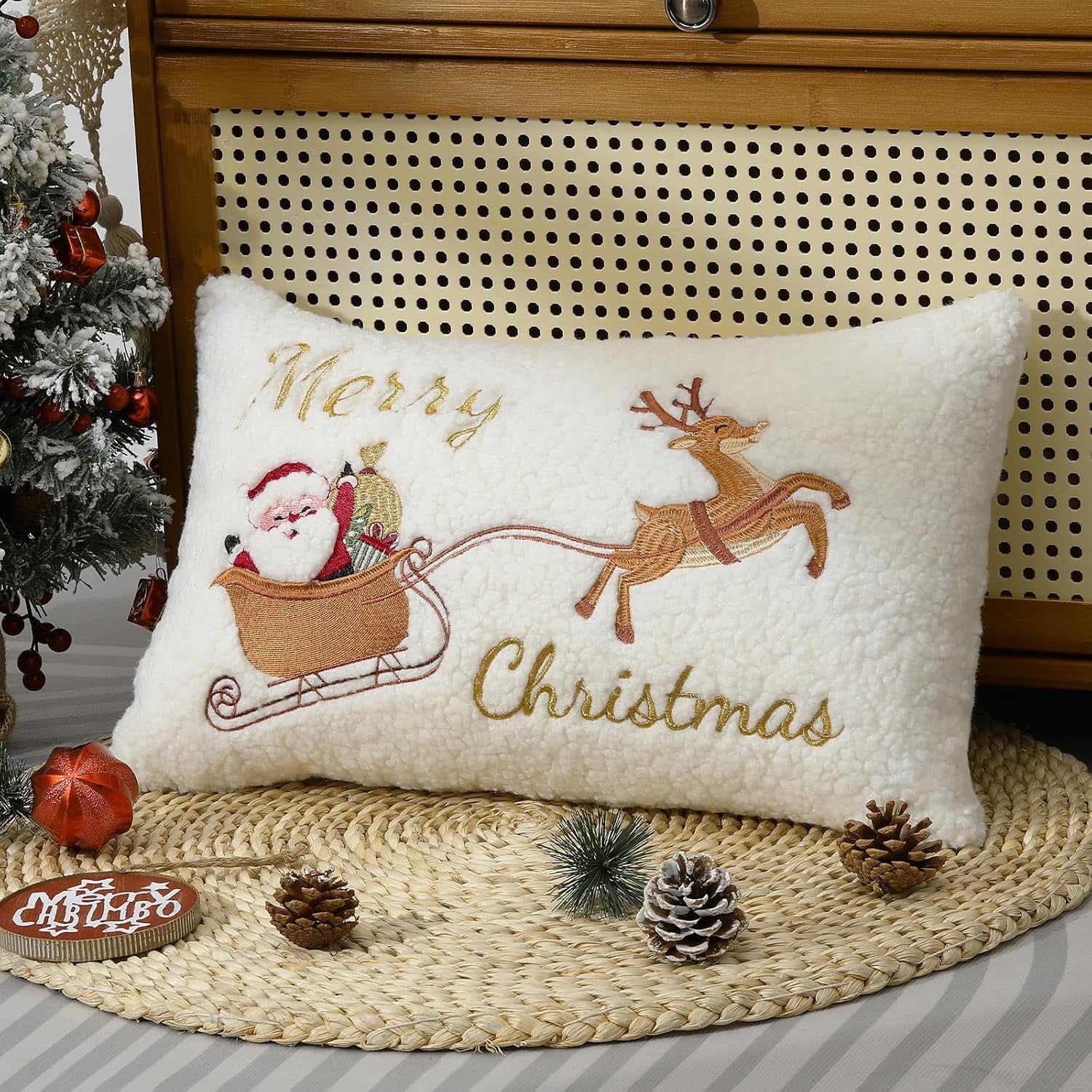 Christmas Throw Pillow Cover � 12 X 20 Inches