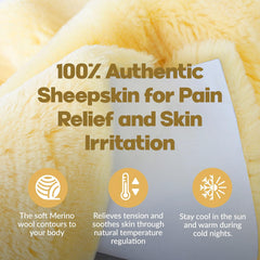 Natural Sheepskin for Bed Sores and Skin Irritation | 100% Real Medical Sheepskins with Non-Slip Back for Pain Relief and Discomfort, Wool Seat Pad, Natural, 17 In. X 17 In.