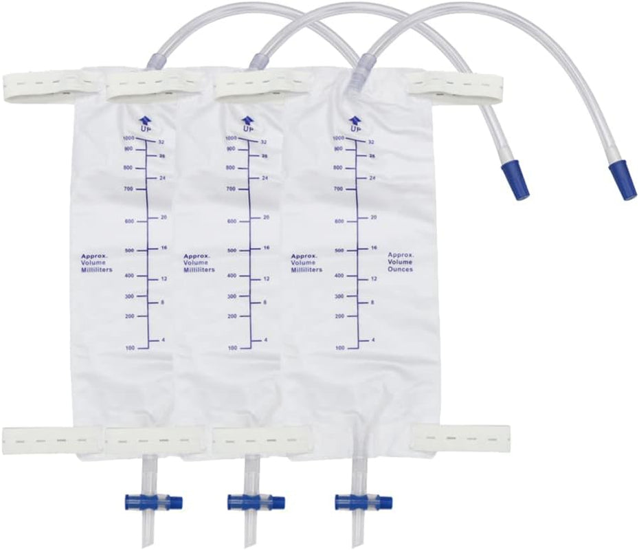 5 Pack 500Ml Leg Bags with Straps & Anti-Reflux Valve