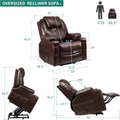 Power Lift Recliner Chair with Massage & Heat for Elderly � Brown