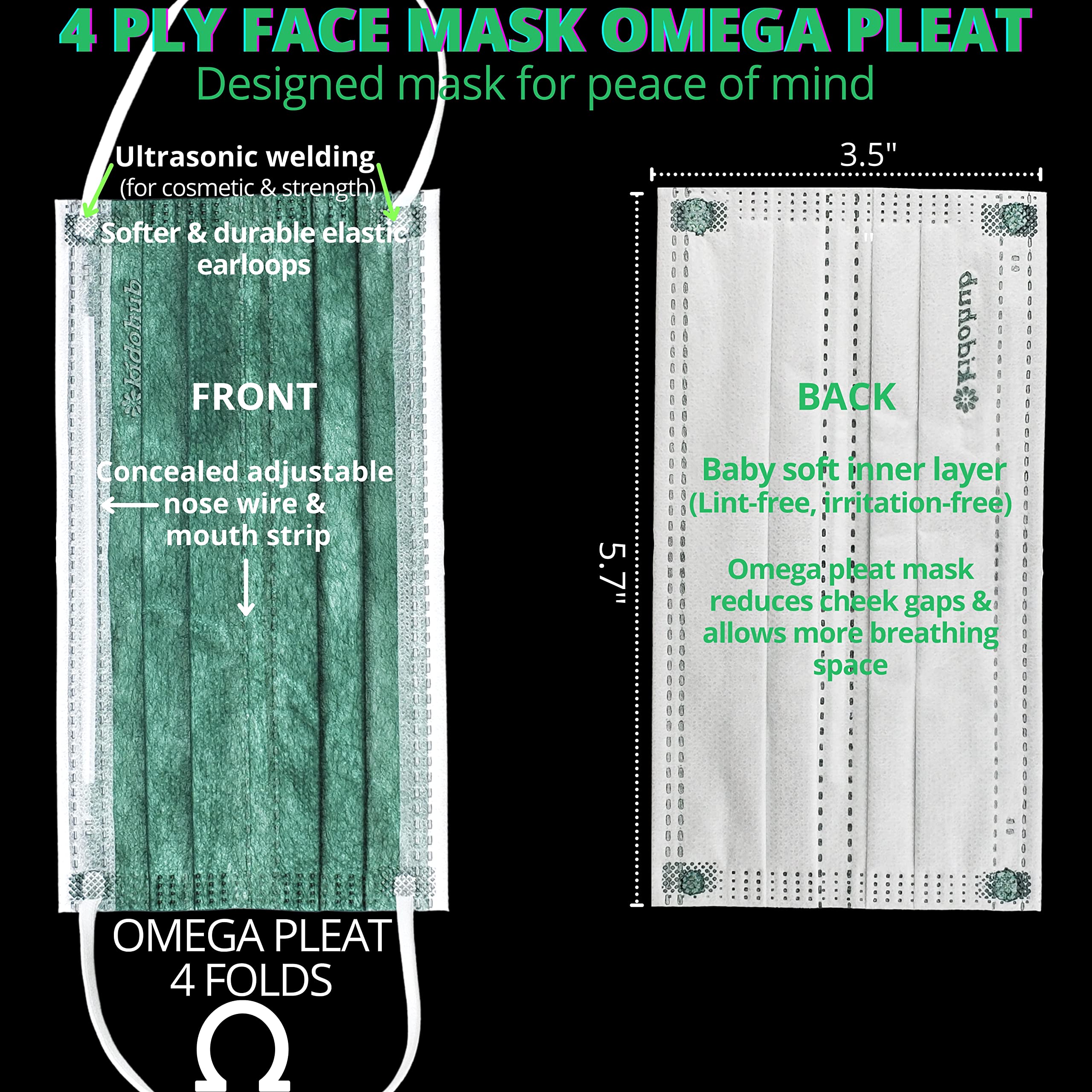 FDA Registered ASTM Level 3, Kids 4 Ply Individually Wrapped Disposable Medical Face Mask