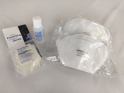 N95 Masks - Germ Protection Ki (2 Masks  1 Hand San  1pr Glv)