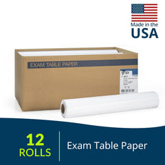 Avalon Papers Exam Table Paper, White, 21" X 125” (Pack of 12) - Barrier Protection – Standard Crepe Paper - Medical Supplies (617)