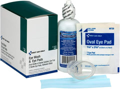 Pac-Kit 7-600 6-Piece Eye Flush Kit with 4-Oz. Eye Wash Solution, Eye Flushing Cup, 2 Eye Pads and 2 Adhesive Strips