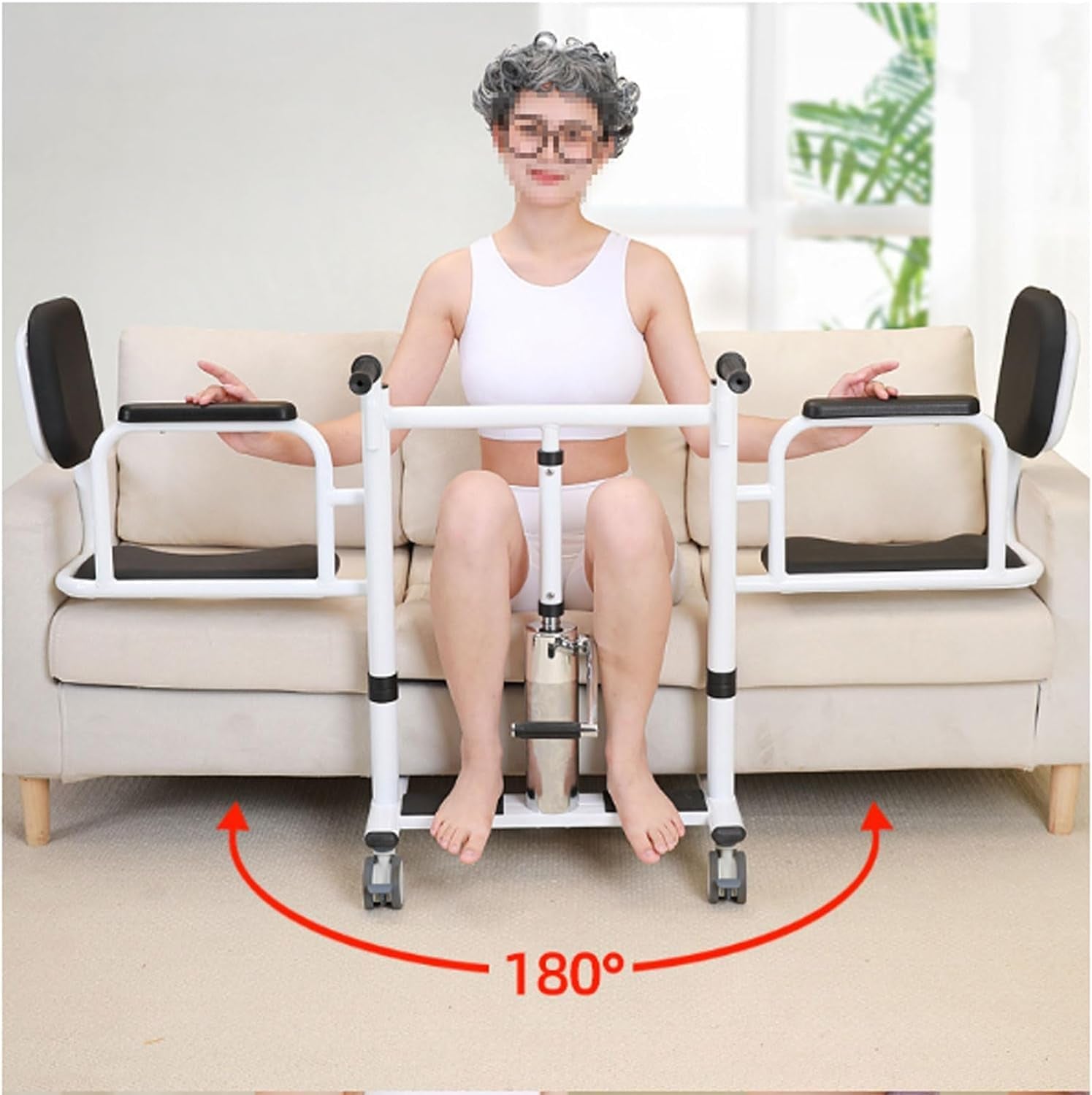 Hydraulic Patient Lift Transfer Chair - Portable, 180� Split Seat