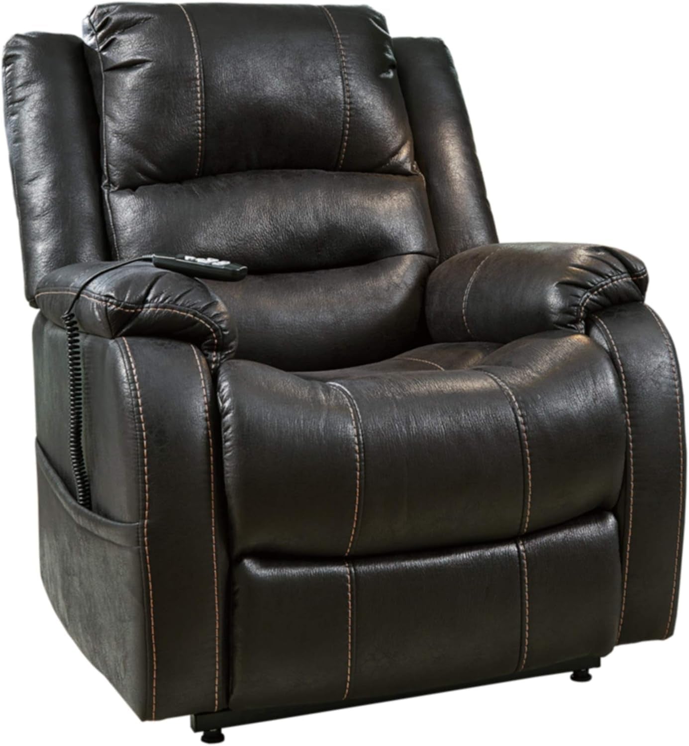 Ashley Yandel Faux Leather Electric Power Lift Recliner for Seniors (Brown)