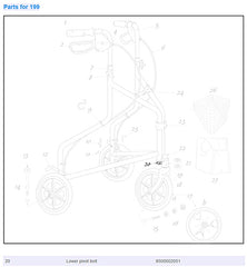 Bolt only for 3 Wheel Rollator