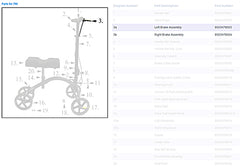 Complete Left Hand Brake for 790 Knee Walker