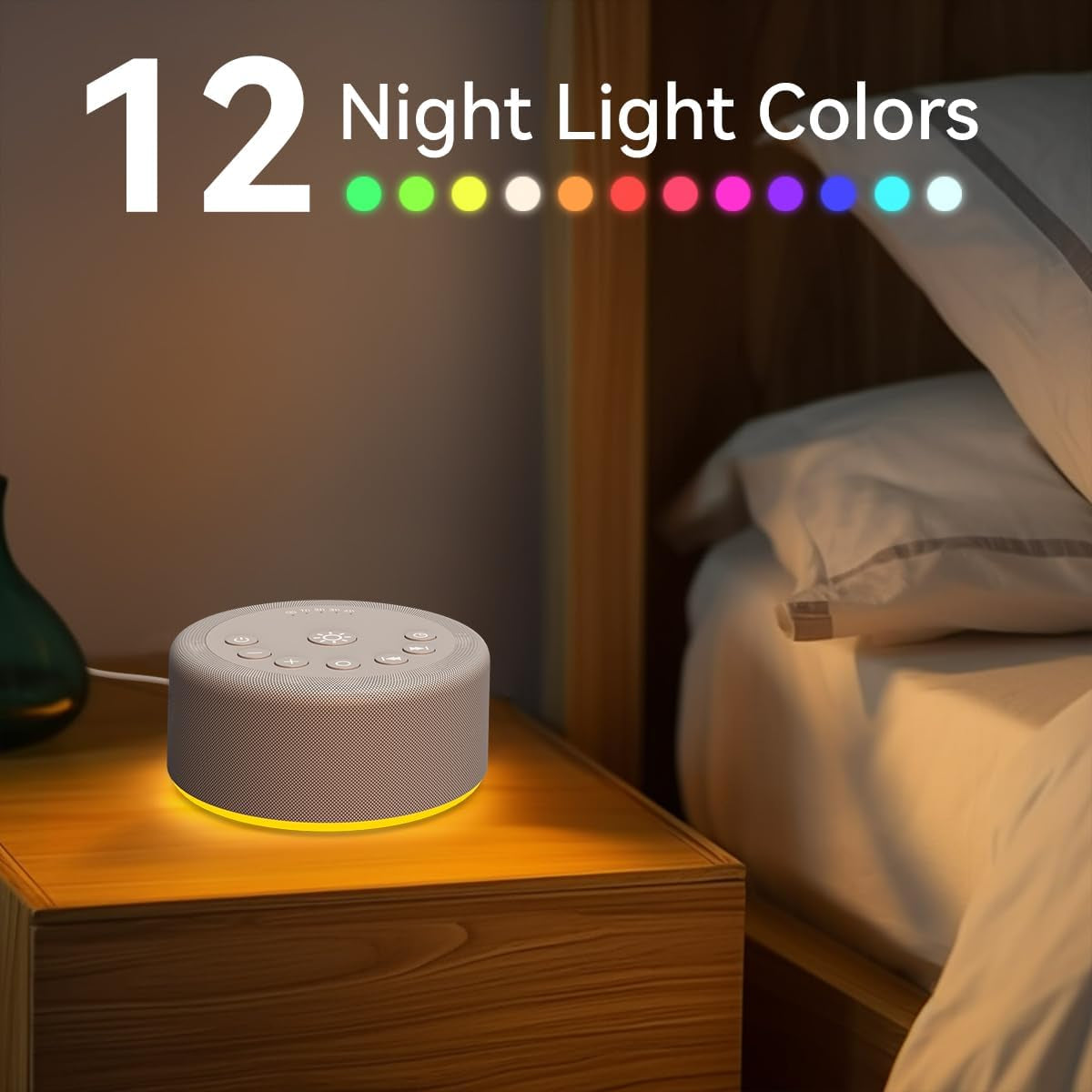 12. Sound Machine Night Light - 30 Sounds, 12 Lights