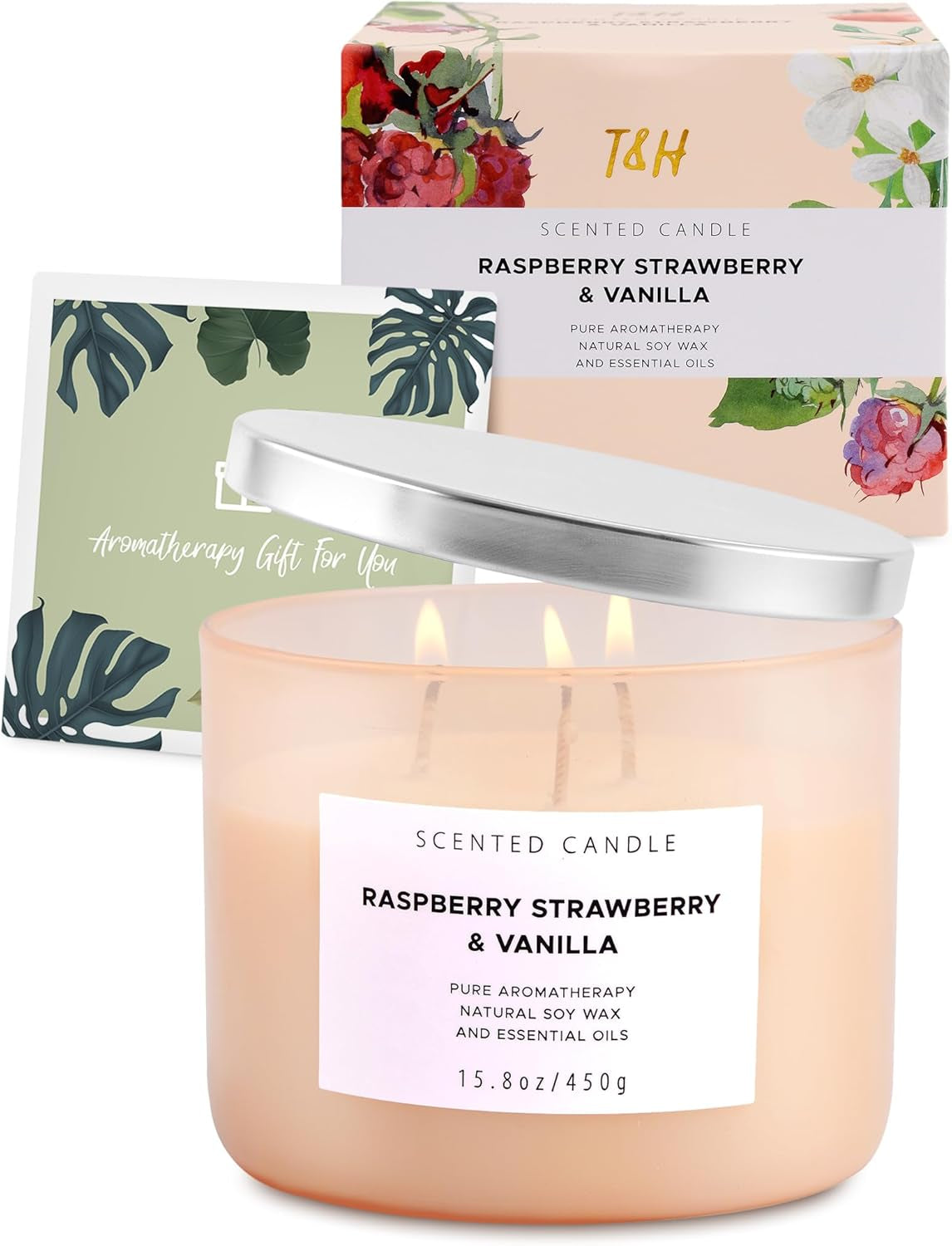 Raspberry Strawberry Vanilla Candle � 3-Wick, 15.8 Oz