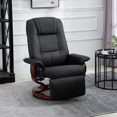 Faux Leather Manual Recliner with Footrest � Black