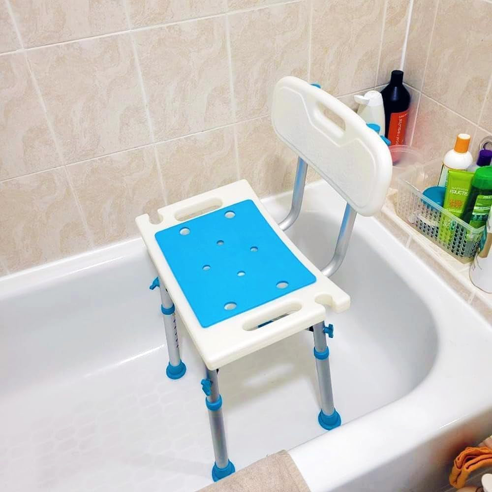 Shower Stool for Narrow Bathtub, Small Bath Chair for inside Shower, Heavy Duty Padded Shower Tub Seat for Bariatric, Seniors, Disabled, Handicap (Reinforced 500LB)