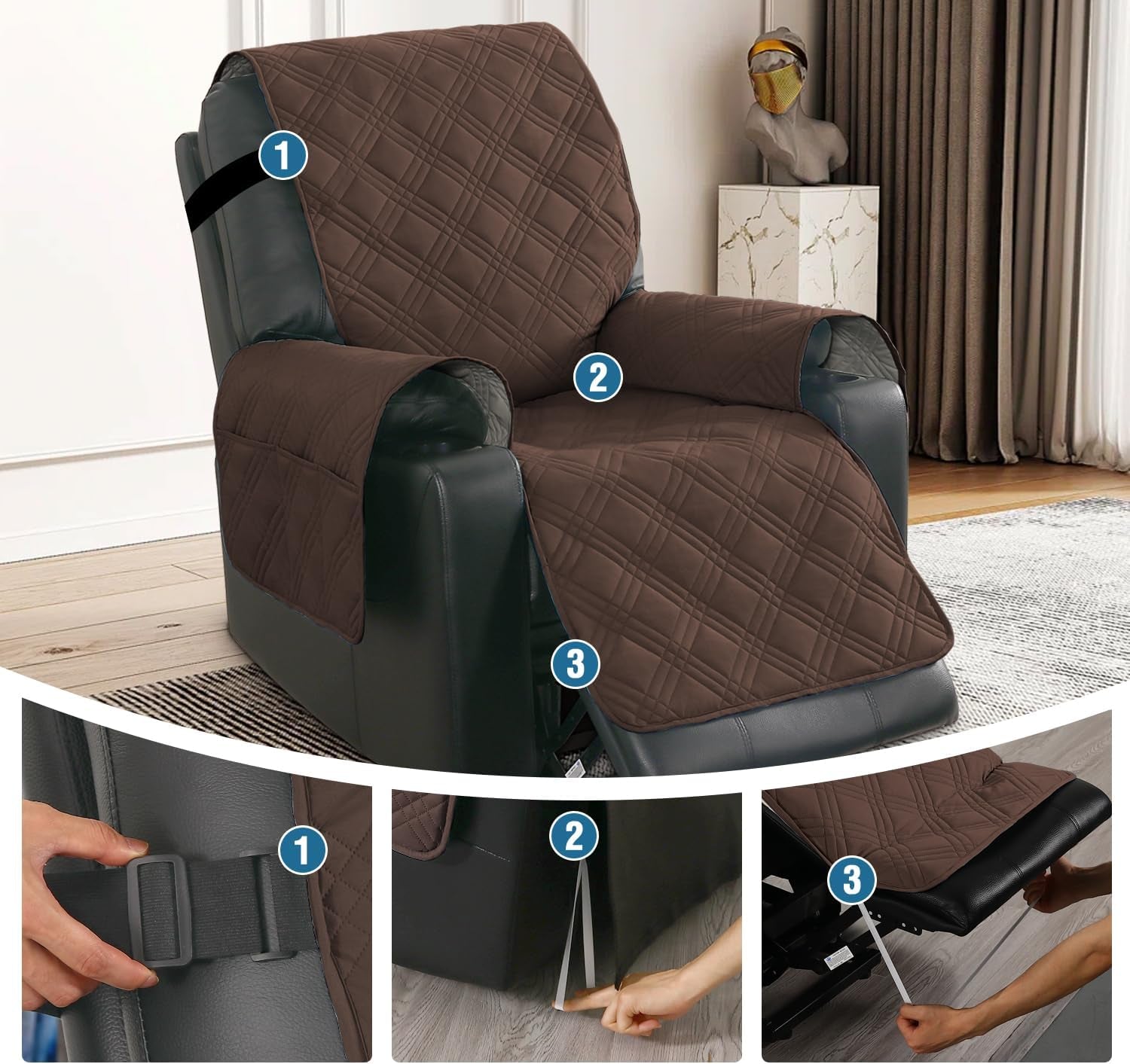 Waterproof Recliner Chair Cover for Electric Power Lift Chairs